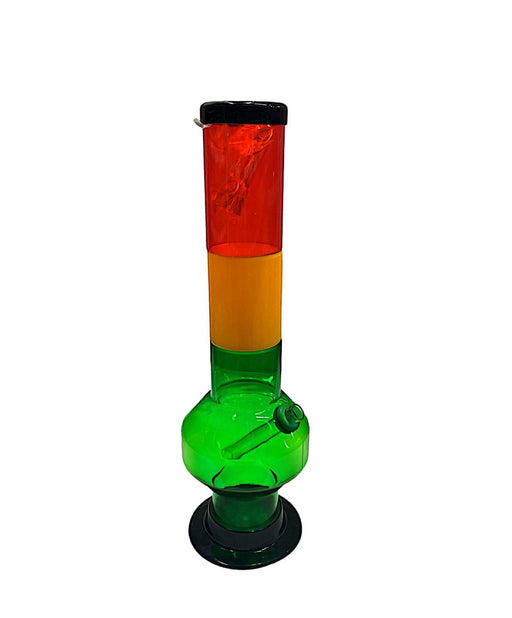 Rasta Color Acrylic Water Pipe 12" Pull Up