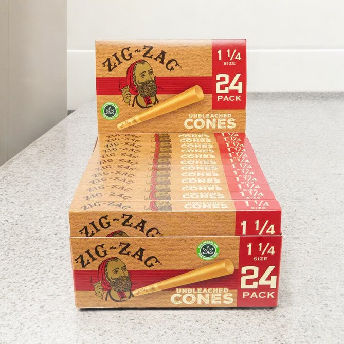 Zig Zag 1 1/4 Unbleached Cones 24 Pack