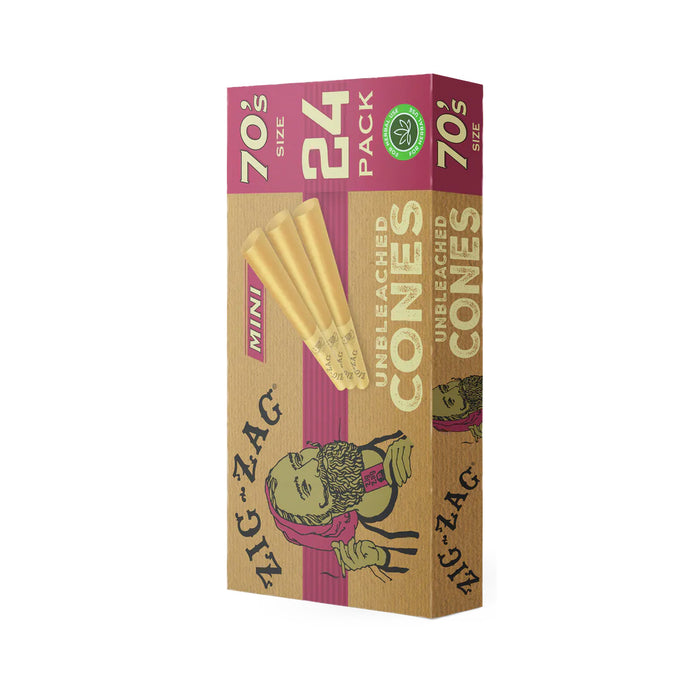 Zig Zag Mini 70's Unbleached Cones 24 Pack