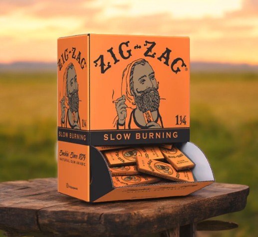 Zig Zag Orange 1 1/4" Rolling Papers (48 Books Display)