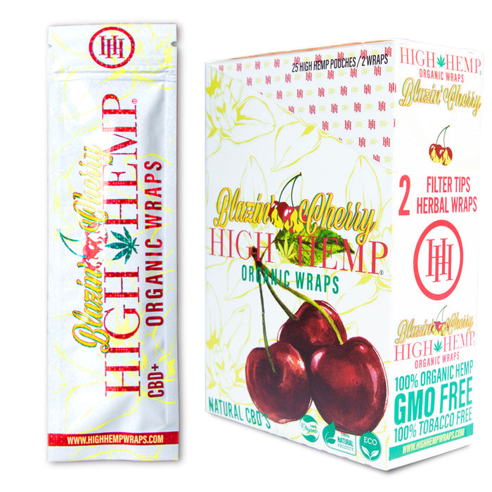 High Hemp Organic Wraps w/ Filter Tips (2 per pack / 25 packs Display)