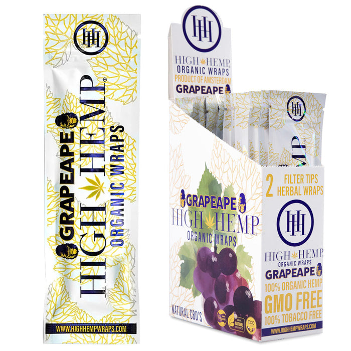 High Hemp Organic Wraps w/ Filter Tips (2 per pack / 25 packs Display)