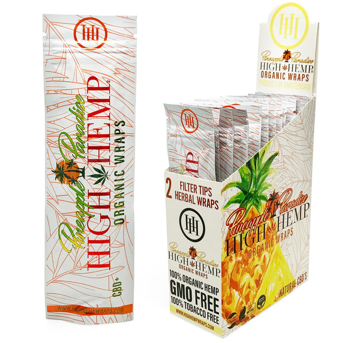 High Hemp Organic Wraps w/ Filter Tips (2 per pack / 25 packs Display)