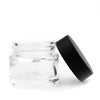 10mL Black Plastic Top Clear Glass Jar Container