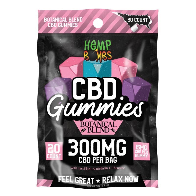 Hemp Bombs - CBD Gummies 20-count (15mg Per Gummy) Single Pack 300mg P ...