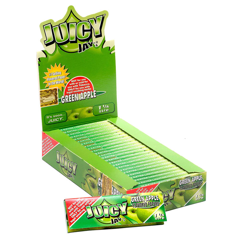 Juicy Jays Green Apple Flavor 1 1 4 Rolling Papers Wholesale Price