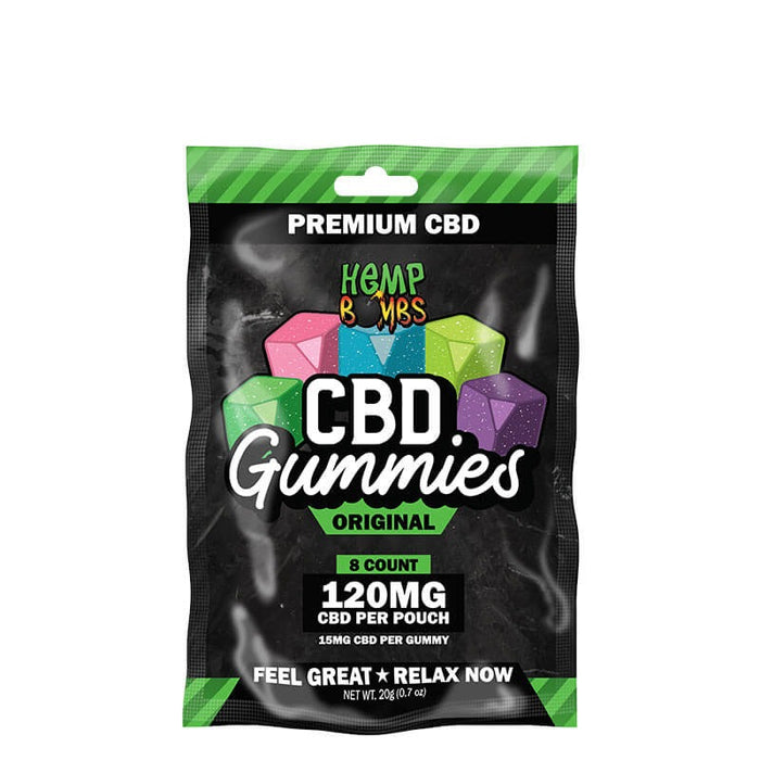 Hemp Bombs - CBD Gummies 8-count (15mg Per Capsules) Single Pack 120mg Per Pack