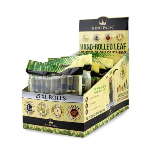 King Palm Limited Edition Mini Hand Rolled Leaf Rolls With Boveda 72%  Humidity Packet - 5 Per Pouch - Display of 15 Pouches, Rolling Paper