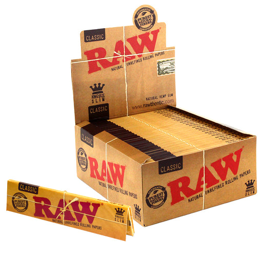 RAW Rolling Papers Wholesale Classic - Brown color King Size Rolling Papers  (Fits Bingo's Rolling Tray & Glass Tips) - Bingo's