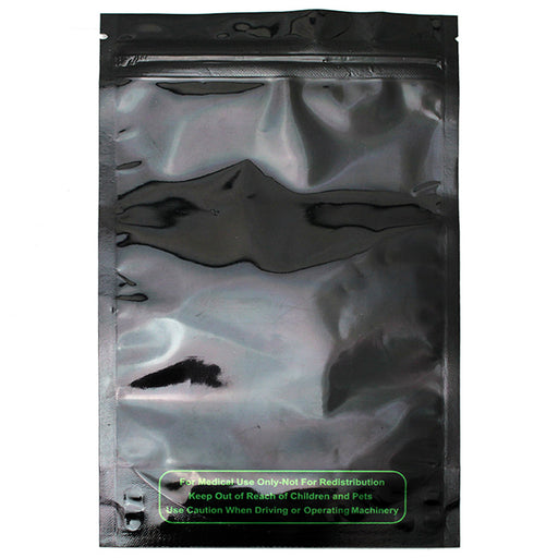 1/2oz Matte Black Child-Resistant Mylar Bags (1000 Qty